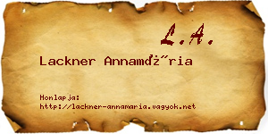 Lackner Annamária névjegykártya
