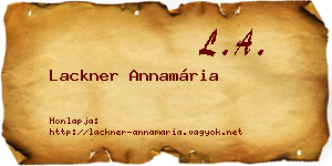 Lackner Annamária névjegykártya